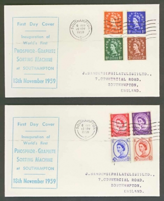 1959 Phosphor Graphite set on two First Day Covers