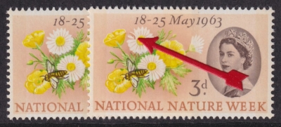 1963 3d Nature phosphor Caterpillar flaw SG 637pa