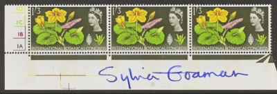 1964 1/3 Botanical phosphor SG 658p A Fresh U/M stip of 3 signed by the Designer