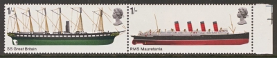 1969 1/- Ships pair variety missing phosphor SG 782y-3y