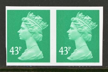 1993 43p Emerald variety Imperf SG Y1718a