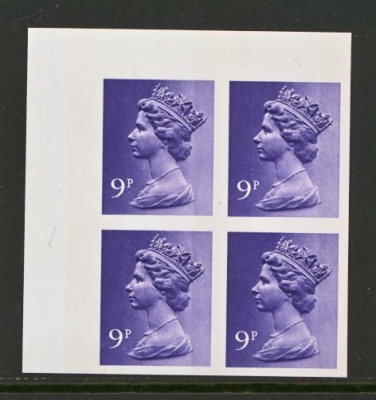 1971 9p Violet variety Imperf SG X883a