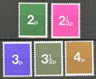 GB Machin Training Stamps Set of 5 U/M