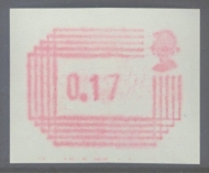1984 17p Frama Label Variety Printed on the Gum Side SG Spec Y34b.  A Fresh U/M example of this Difficult stamp. Cat £300