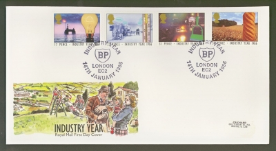 1986 Industry on Post Office cover with BP London FDI