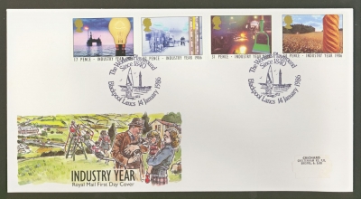 1986 Industry on Post Office cover with Blackpool FDI