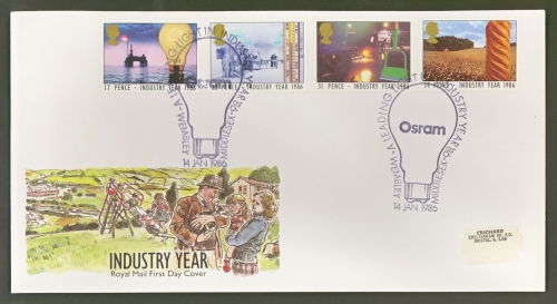 1986 Industry on Post Office cover with Osram FDI