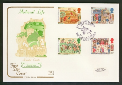 1986 Medieval on Cotswold cover with Battle Sussex FDI