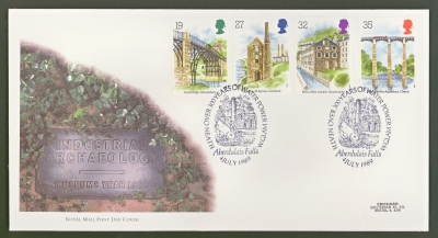 1989  Archaeocology on Post Office cover Aberdulais Falls FDI