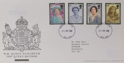 2002 Queen Mum on Post Office cover Windsor Castle CDS