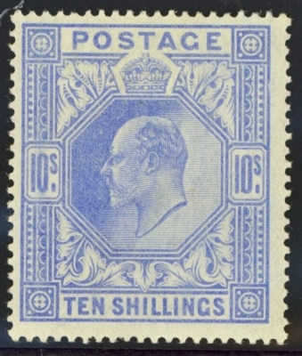 1902 10/- Ultramarine SG 265 A Superb fresh Unmounted Mint example. A difficult stamp as such. Cat £2,000