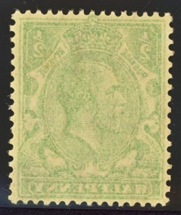 1924 ½d Green SG 418 variety complete offset on reverse. A superb unmounted mint example