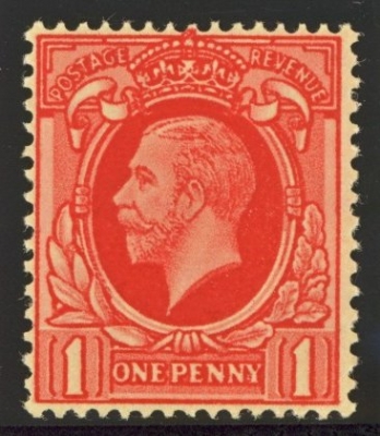 1934 1d Scarlet variety printed on the gum side. SG 440b. A superb unmounted mint example 