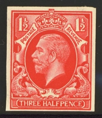 1934 1½d Colour Trial in Scarlet. A fresh L/M/M example. Cat £320