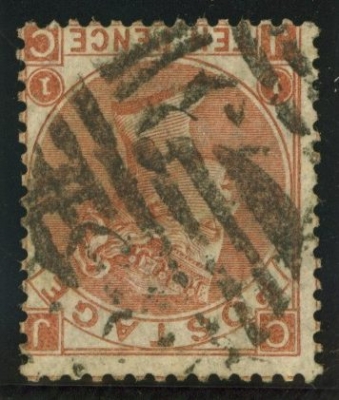 1867 10d Red Brown variety inverted watermark SG 112i