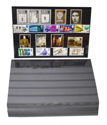Large A5 Stock Card with 5 Strips for Stamp approvals, Ebay etc with foil cover- From 20p