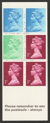10p Booklet FA3 variety miscut 6p on right instead of left good perfs