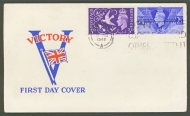 1946 Victory FDC cancelled Don't waste bread slogan.