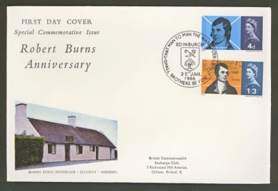 1966 Burns phos on Connoisseur cover with Edinburgh FDI with printed address