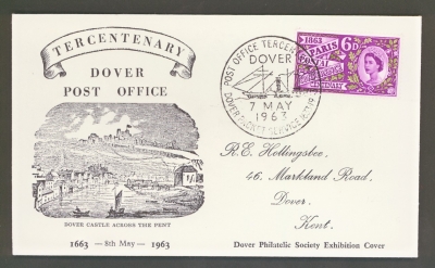 1963 Paris ord on Philatelic Society FDC with Dover Packet FDI