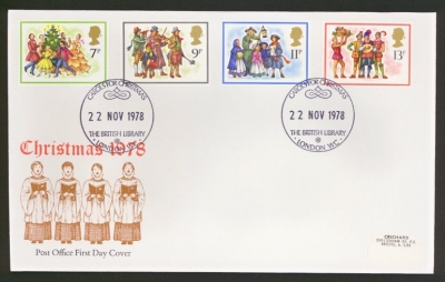 1978 Christmas on Post Office cover British Library FDI
