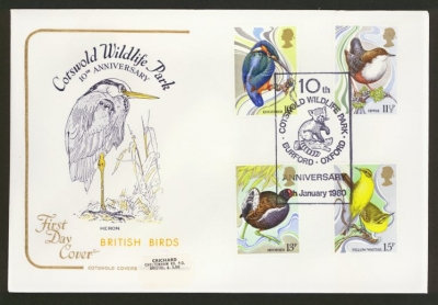 1980 Birds on Official Cotswold cover Wildlife Burford FDI