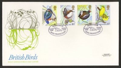 1980 Birds on Post Office with Pioneers Sandy Beds FDI