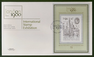 1980 Stamp Exhibition M/S on Post Office cover London SW FDI