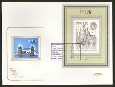 1980 Stamp Exhibition M/S on Cotswold cover Post Office Day FDI