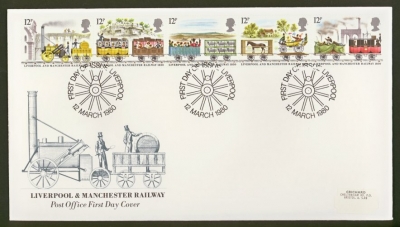 1980 Trains on Post Office cover with Liverpool FDI