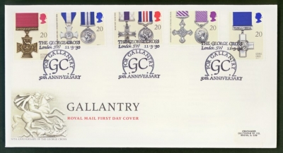 1990 Gallantry on Post Office cover George Cross London FDI