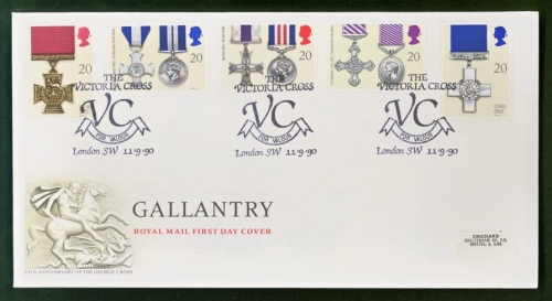 1990 Gallantry on Post Office cover Victoria Cross London FDI