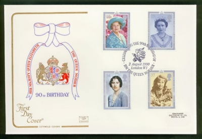 1990 Queens Birthday on Cotswold cover 90th Birthday London FDI
