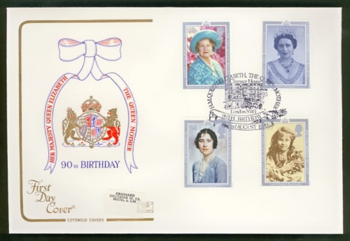 1990 Queens Birthday on Cotswold cover Clarence House oval FDI