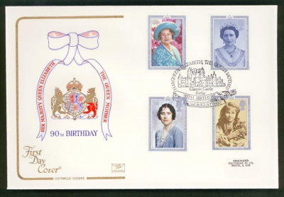 1990 Queens Birthday on Cotswold cover Glamis Castle oval FDI