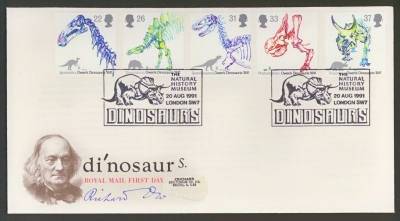 1991 Dinosaurs on Post Office cover Museum London FDI