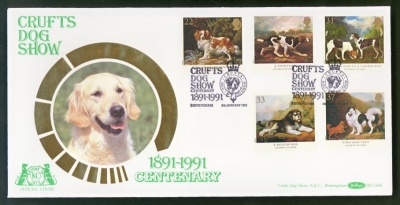 1991 Dogs on Benham cover with Crufts FDI