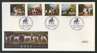 1991 Dogs on Post Office cover with Canine Defence FDI