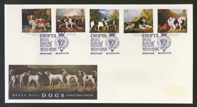 1991 Dogs on Post Office cover with Crufts FDI