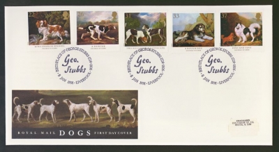1991 Dogs on Post Office cover with Stubbs FDI