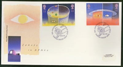 1991 Europe in Space on Post Office cover Harwell FDI