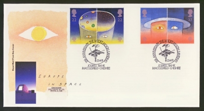 1991 Europe in Space on Post Office cover Jodrell Bank FDI