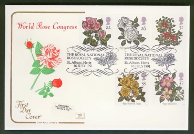 1991 Roses on Cotswold cover Rose Society St Albans FDI