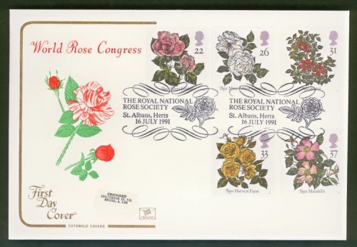 1991 Roses on Cotswold cover Rose Society St Albans FDI