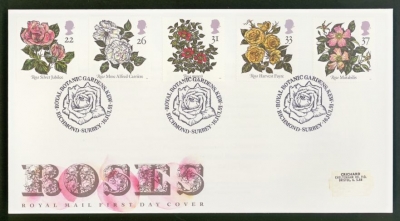1991 Roses on Post Office cover Botanic Gardens Kew FDI