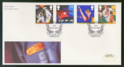1991 Sport on Post Office cover year Sport Sheffield FDI