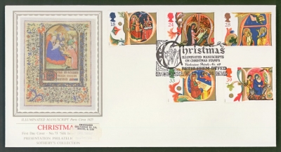 1991 Christmas on PPS Silk cover Manuscripts Bethlehem FDI