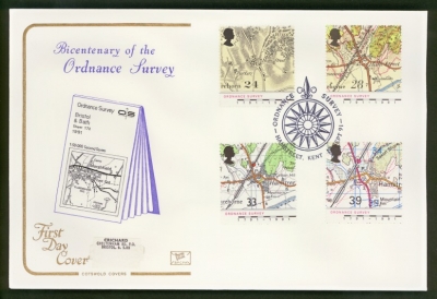 1991 Maps on Cotswold cover with Ordnance Survey Hamstreet FDI