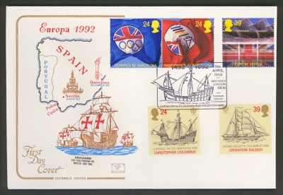 1992 Europa on Cotswold cover with Bradbury Greenwich FDI