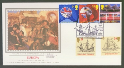 1992 Europa on PPS Silk cover with Bradbury Greenwich FDI